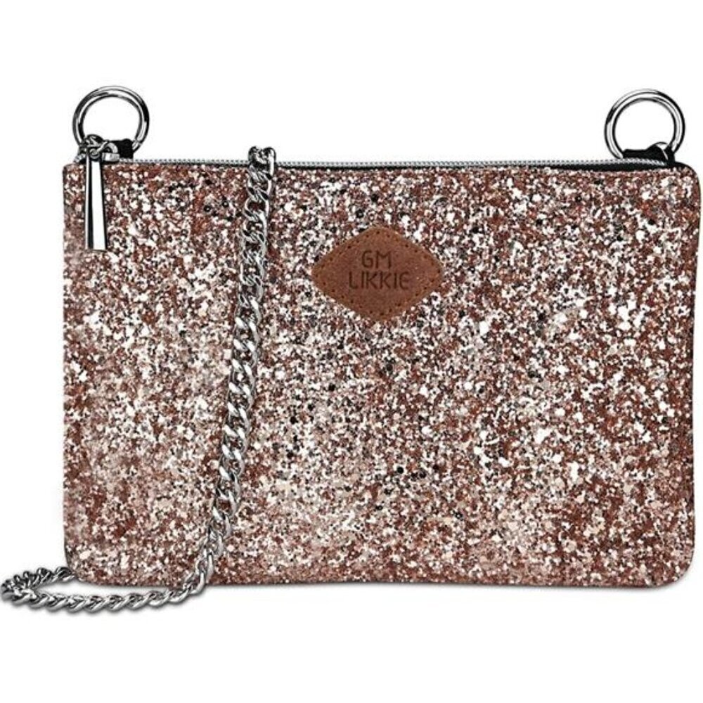 Clutch Purse for Women, Crossbody Glitter Evening Bag, Sequin Handbag Rose Gold